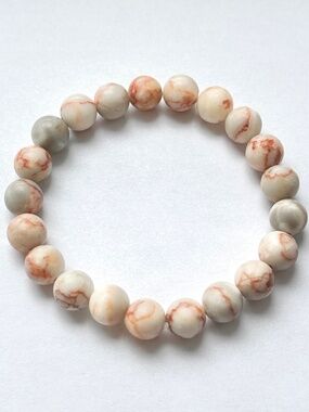 Red Net Jasper Bead Bracelet 8mm Natural Stone